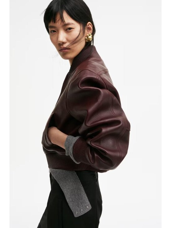 H&M Jackets & Blazers - H&M LEATHER BOMBER JACKET